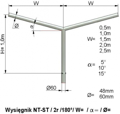 Wysięgnik NT ST 2 ram 1,5 m