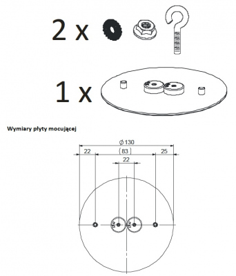 Mocowanie oprawy OWA SU LED C116 (MOC-C-116)