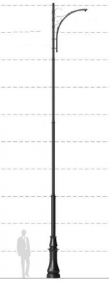 Słup stalowo - żeliwny L6 9,0m WP2DP/1