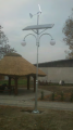 Lampa hybrydowa parkowa dwuramienna panel 275W / LED 2x8W / turbina 300W