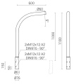 Wysięgnik aluminiowy WR-8A/1/0,6/5 anodowany inox