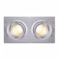 New Tria II Gu10 downlight, prostokątna, aluminium szczotkowane