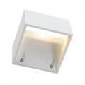 LOGS wall lamp, square, white, 6W LED, warm white