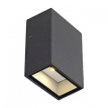 QUAD 1 wall lamp, square, antracite, LED, 1x3W, warm white