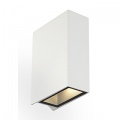 QUAD 2 wall lamp, square, white, LED, 2x3W, warm white