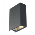 QUAD 2 wall lamp, square, antracite, LED, 2x3W, warm white