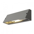 PEMA Square wall lamp, silvergrey, E27, max. 15W