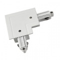 L-coupler for 1-phase high-voltage track, recessed ceiling vers., outer protection conductor, white