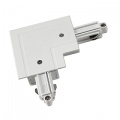 L-coupler for 1-phase high-voltage track, recessed ceiling vers., inner protection conductor, white