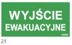 125x250 Piktogram 21 Wyjście Ewakuacyjne Logo Awex (iso7010)