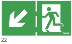 125x250 Piktogram 22 Ukośna Strzałka Góra/dół Chłopek W Drzwiach Logo Awex (iso7010)