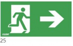 125x250 Piktogram 25 Chłopek W Drzwiach Strzałka Prawo Logo Awex (iso7010)