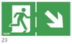 150x300 Piktogram 23 Chłopek W Drzwiach Ukośna Strzałka Góra/dół Logo Awex (iso7010)