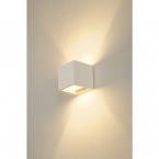 Plastra Cube ścienna, Kwadrat, Biała Plaster, G9, Max. 42w